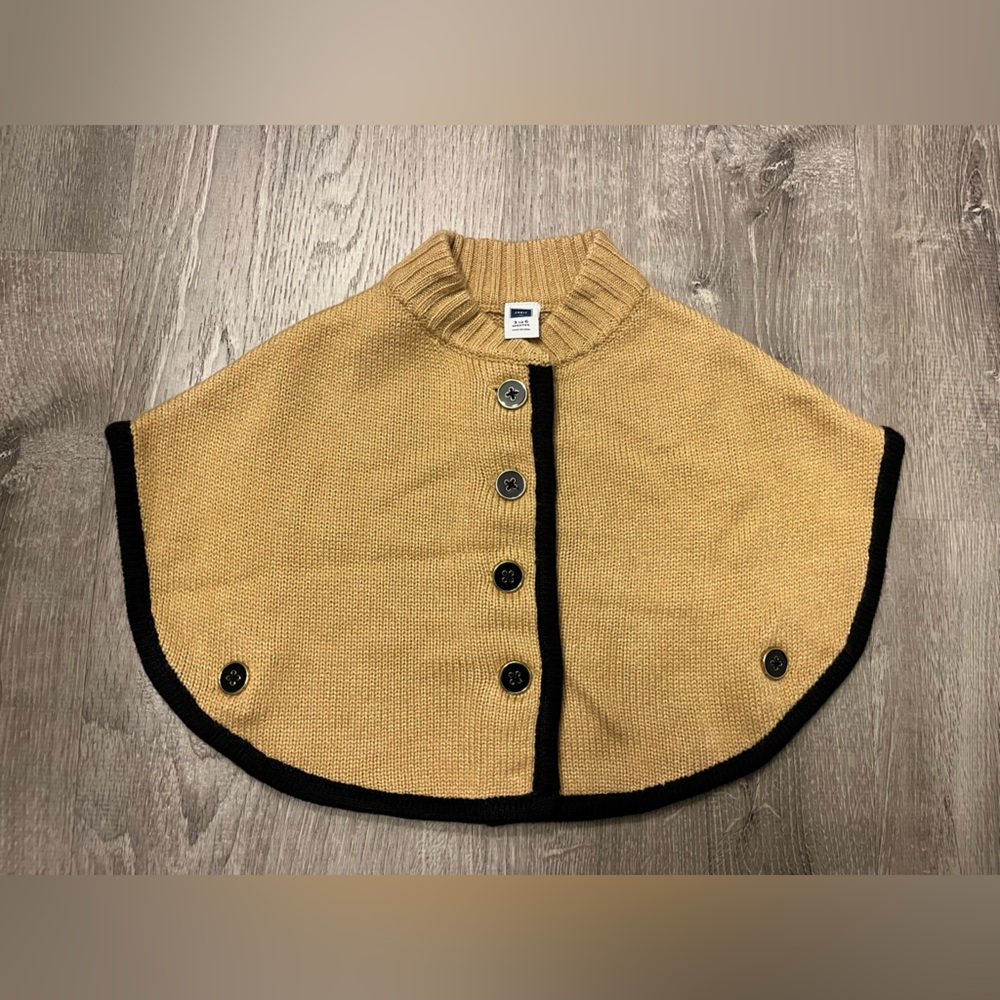 Girl's Janie and Jack Tan Sweater Cape- Size 3-6 Months- Pre-owned